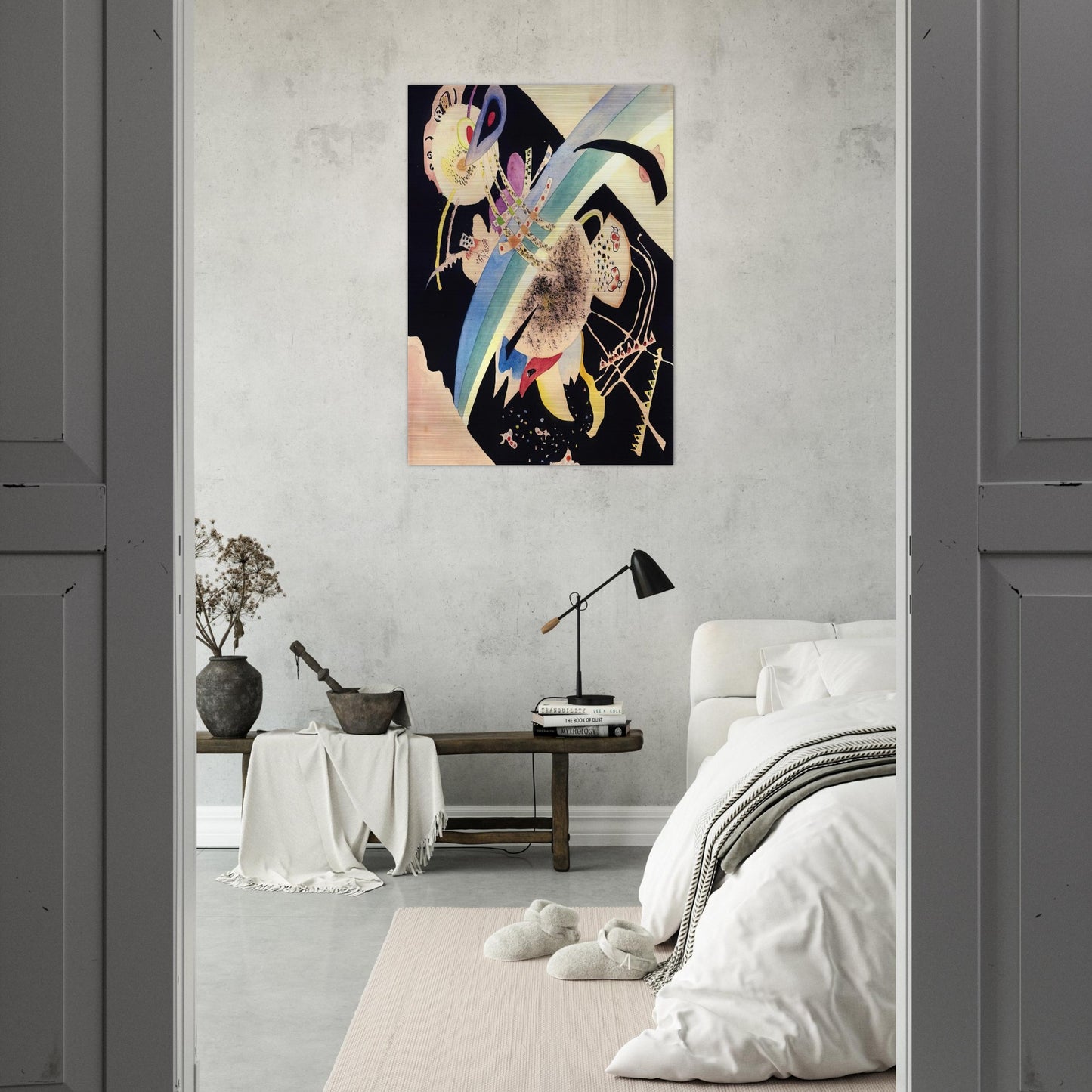 STUDY FOR CIRCLES ON BLACK 1921 - Wassily Kandinsky Brushed Aluminum Print - 70x100 cm / 28x40 inches | Wassily Kandinsky Aluminum Print | Wassily Kandinsky Prints