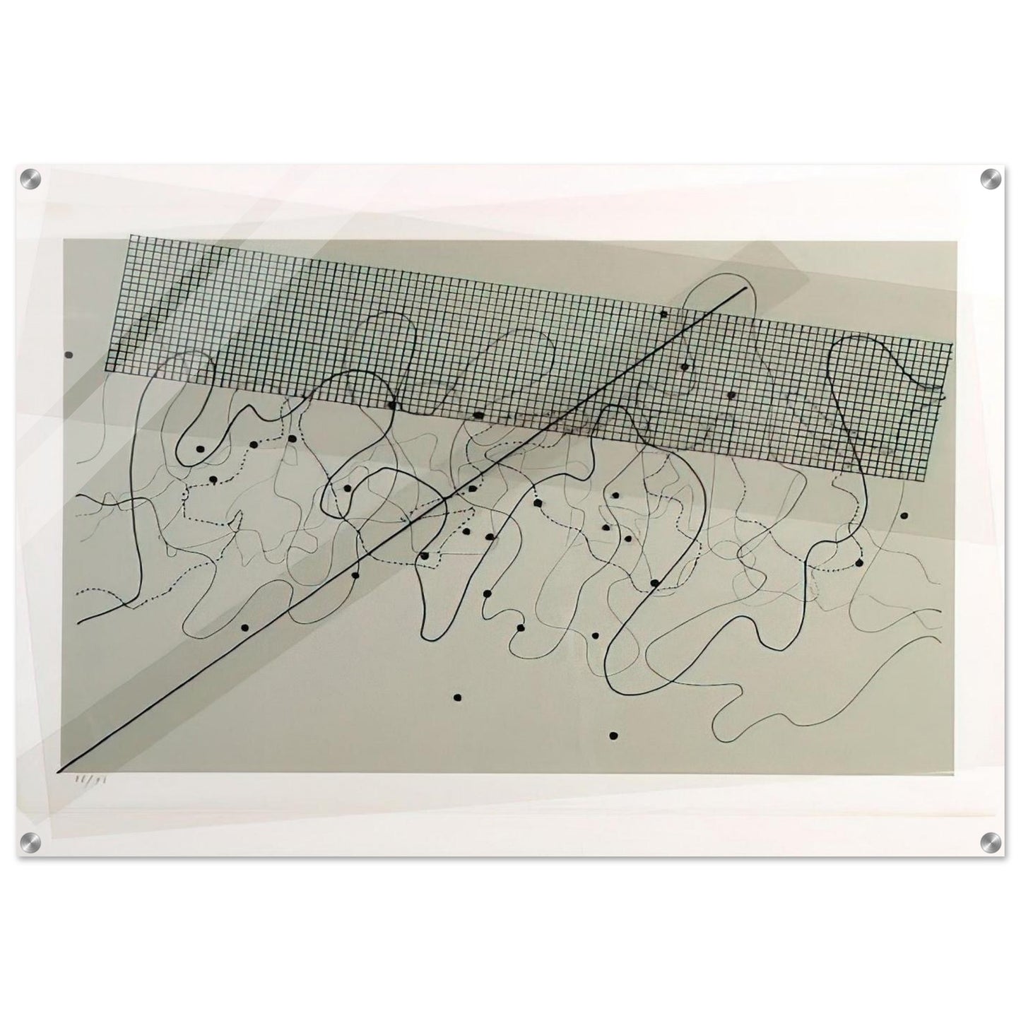 Fontana Mix Light Grey - 1981 - John Cage Acrylic Print - 70x100 cm / 28x40″ inches | John Cage Wall Art | John Cage Prints