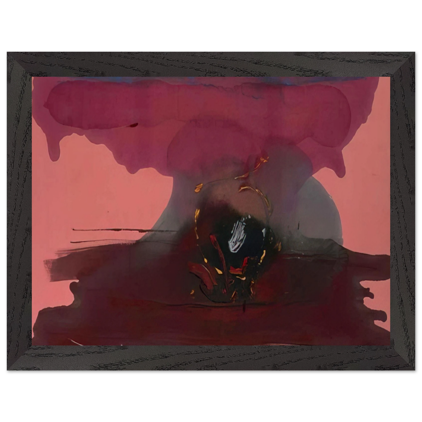 Helen Frankenthaler - Harbinger - 1986 Wall art - 27x35 cm / 11x14 inches - Premium Wooden Framed Poster With Fine Art Paper-canvas - White frame