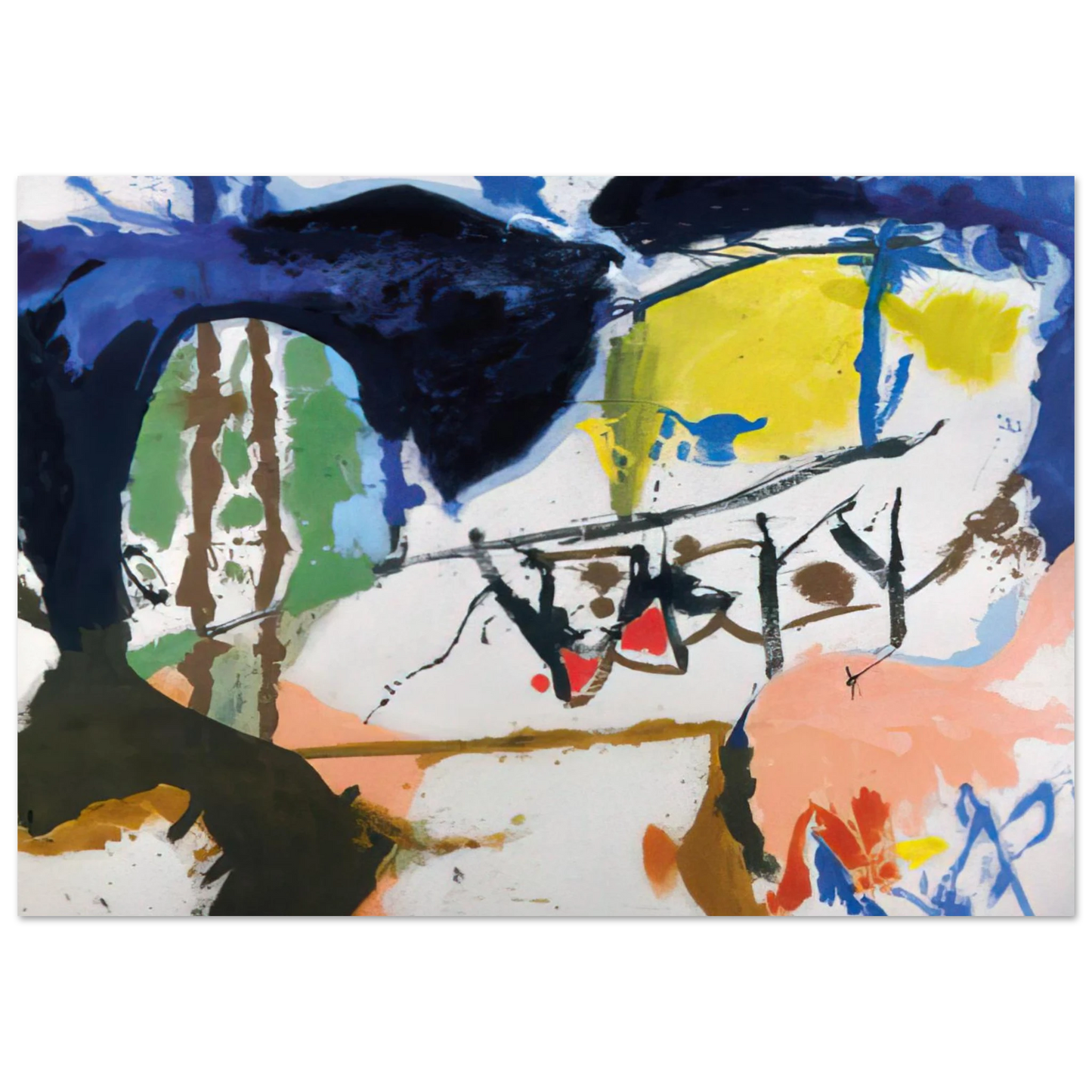 Helen Frankenthaler - Acres - 1959 Wall art - 13x18 cm / 5x7 inches - Fine Art Poster-canvas - -