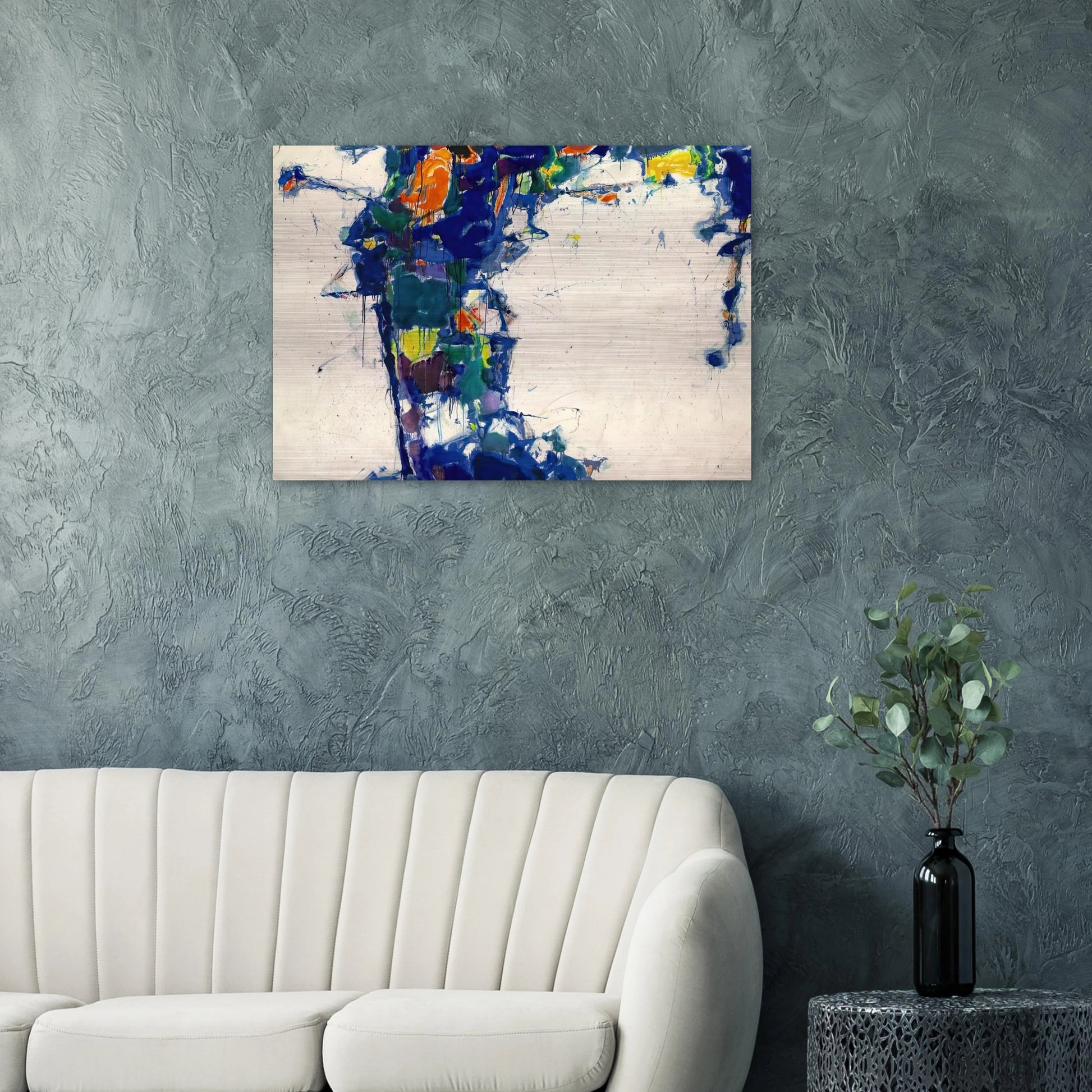 Middle Blue - Sam Francis Brushed Aluminum Print - 70x100 cm / 28x40 inches | Sam Francis Aluminum Print | Sam Francis Prints