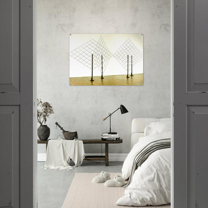 4 Self-distorting Grids - 1965 - Francois Morellet Acrylic Print - 70x100 cm / 28x40″ inches | Francois Morellet Wall Art | Francois Morellet Prints