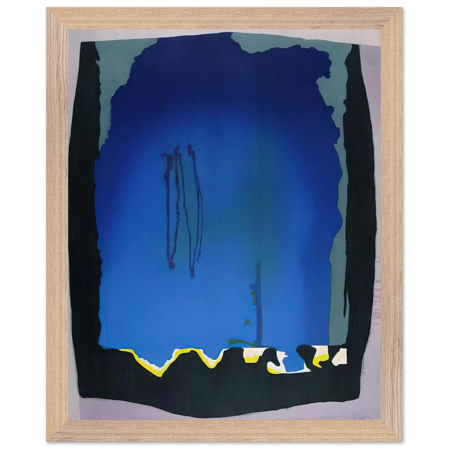 Helen Frankenthaler - Freefall - 1992 Wall art - 20x25 cm / 8x10 inches - Premium Wooden Framed Poster With Fine Art Paper-canvas - Black frame