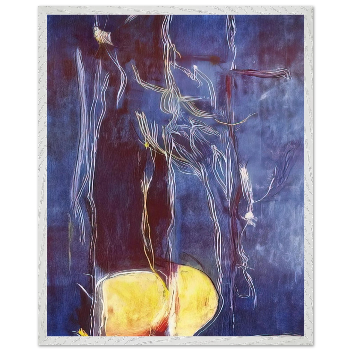 Helen Frankenthaler - All About Blue - 1994 Wall art - 13x18 cm / 5x7 inches - Premium Wooden Framed Poster With Fine Art Paper-canvas - Wood frame