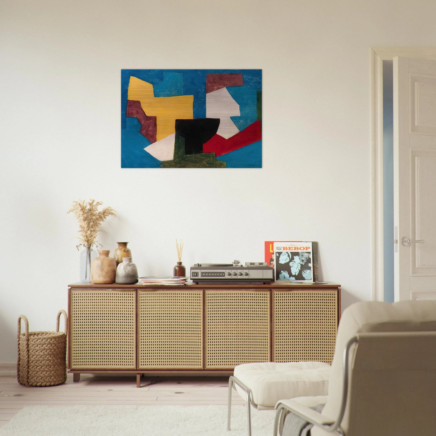 Composition multicolore à dominante bleue - 1969 - Serge Poliakoff Brushed Aluminum Print - 70x100 cm / 28x40 inches | Serge Poliakoff Aluminum Print | Serge Poliakoff Prints