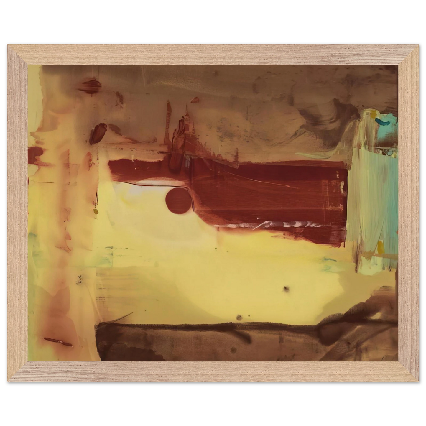 Helen Frankenthaler - Desert Pass - 1976 Wall art - 27x35 cm / 11x14 inches - Premium Wooden Framed Poster With Fine Art Paper-canvas - White frame