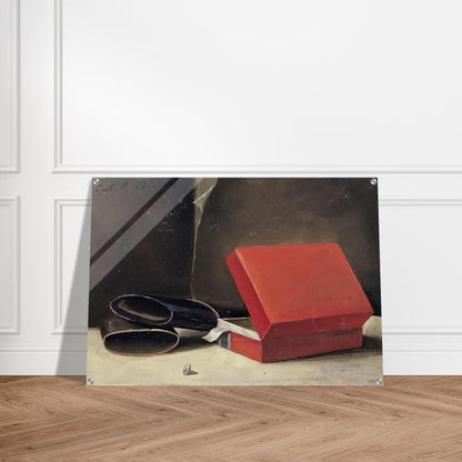 Scatola rossa con astuccio per occhiali - 1923 - Julius Bissier Acrylic Print - 70x100 cm / 28x40″ inches