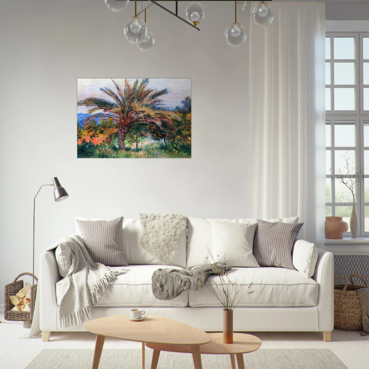 Palm Tree at Bordighera - claude monet Brushed Aluminum Print - 70x100 cm / 28x40 inches | claude monet Aluminum Print | claude monet Prints