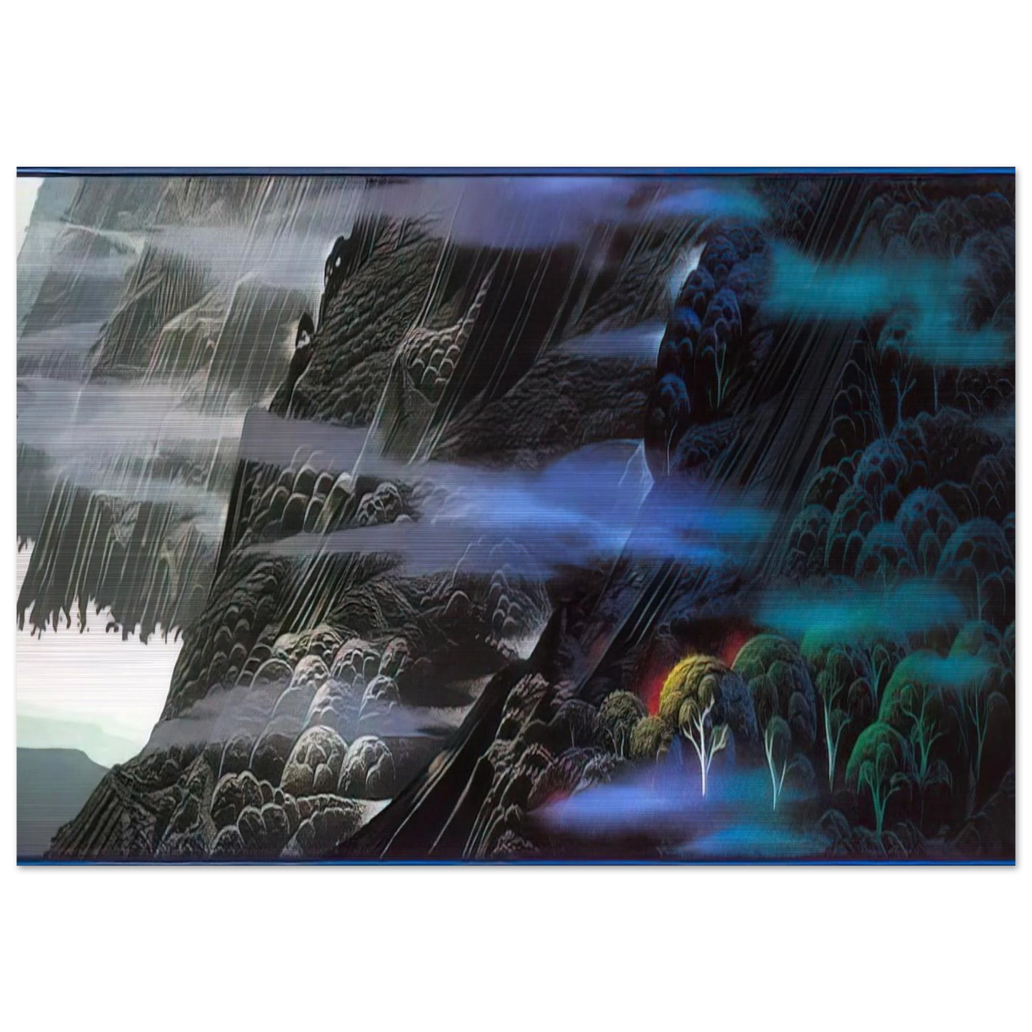 Emerald Coast - Eyvind Earle Brushed Aluminum Print - 70x100 cm / 28x40 inches | Eyvind Earle Aluminum Print | Eyvind Earle Prints