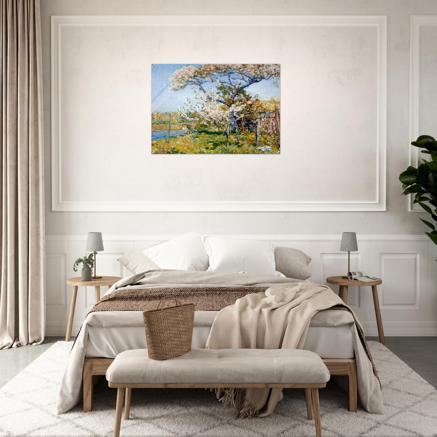 Apple Trees in Bloom, Old Lyme - Childe Hassam Acrylic Print - 70x100 cm / 28x40″ inches