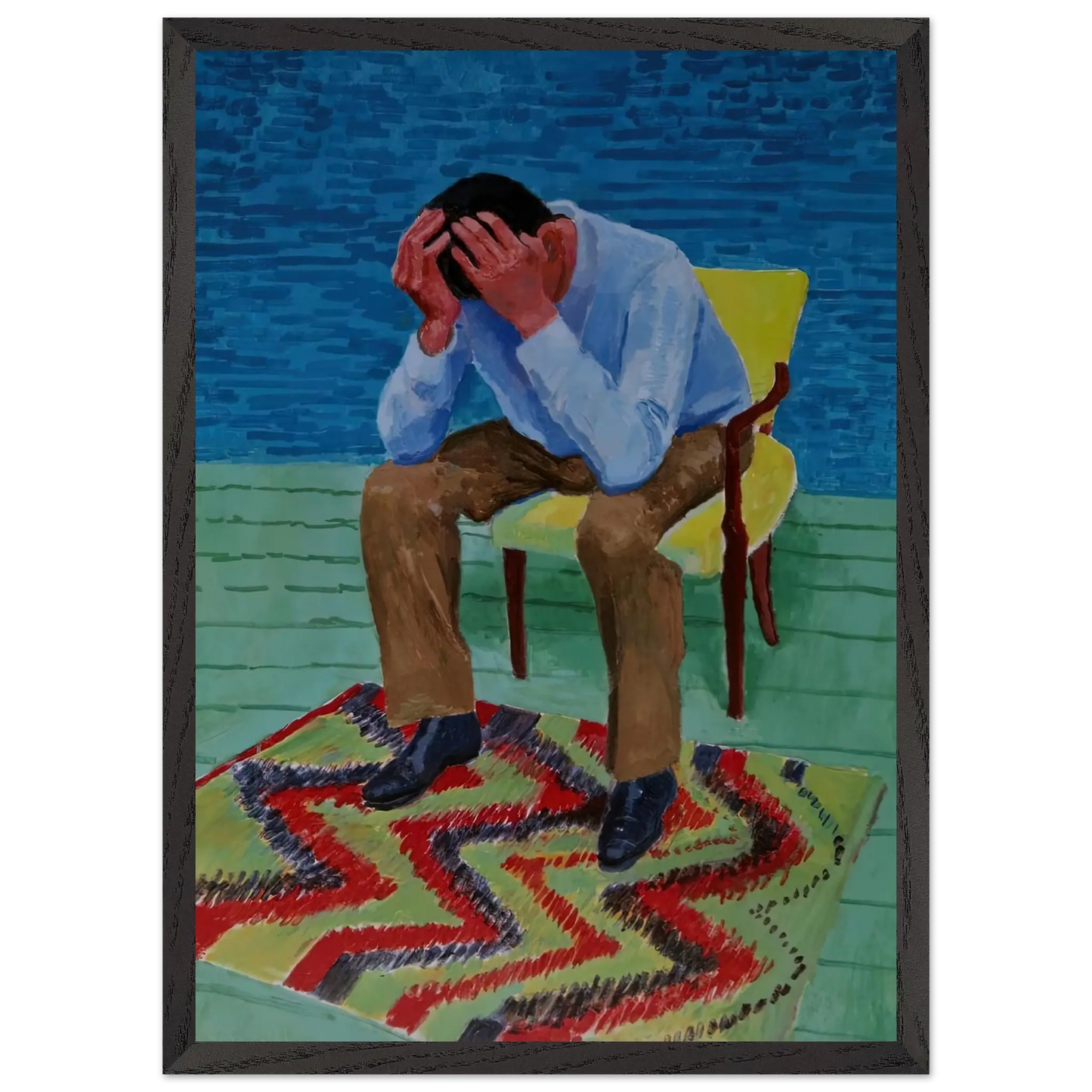 David Hockney - David Hockney Wall art - 70x100 cm / 28x40 Inches - Premium Wooden Framed Poster With Fine Art Paper - White frame