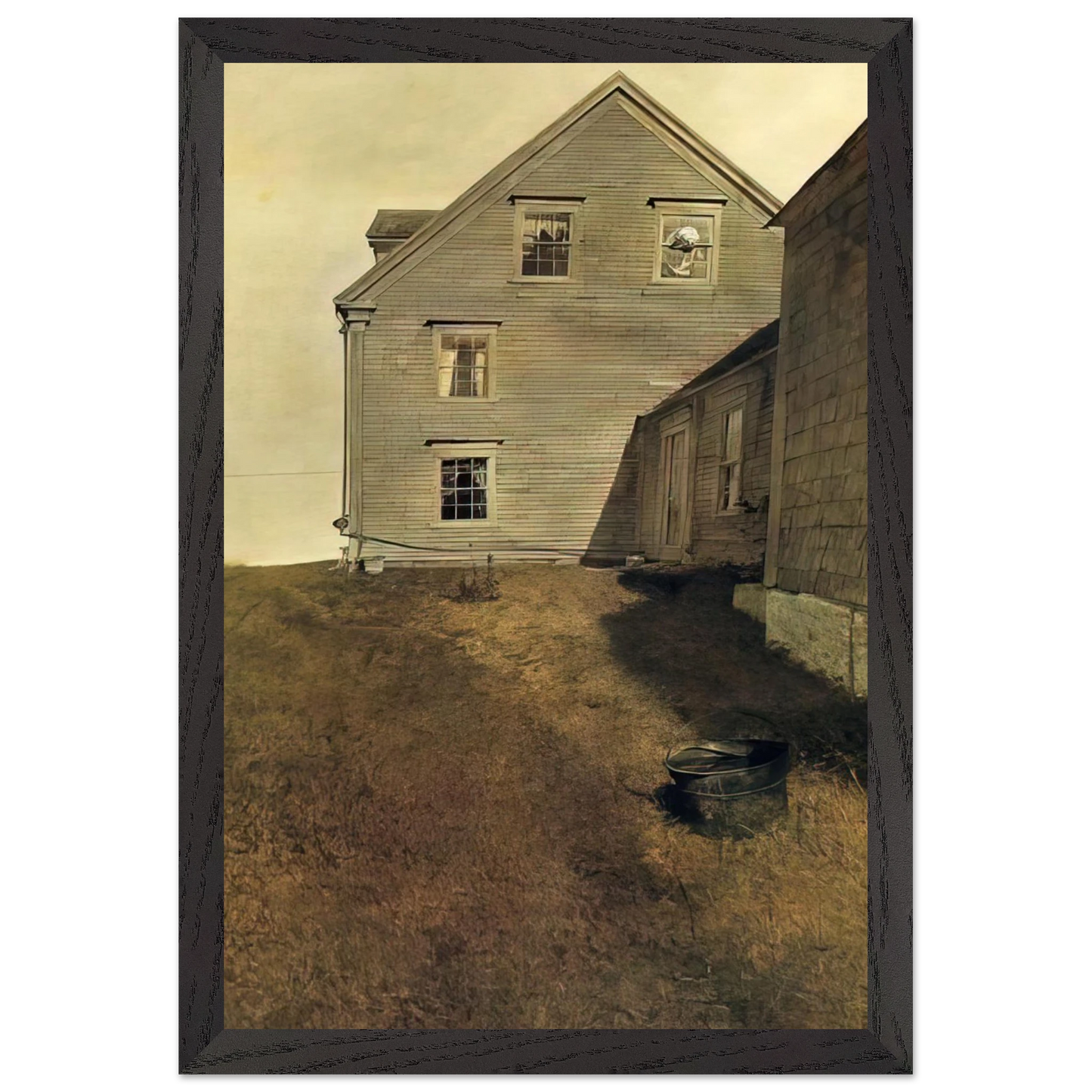 Andrew Wyeth - WEATHERSIDE Wall Art - 30x40 cm / 12x16 inches - Premium Wooden Framed Poster With Fine Art Paper-canvas - Black frame