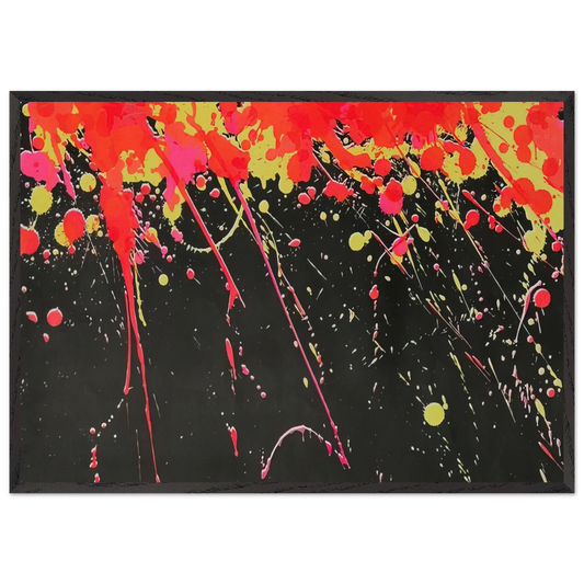 Fireworks - 1973 - Walasse Ting 70x100 cm / 28x40 inches Framed Art Print – Black Wooden Frame