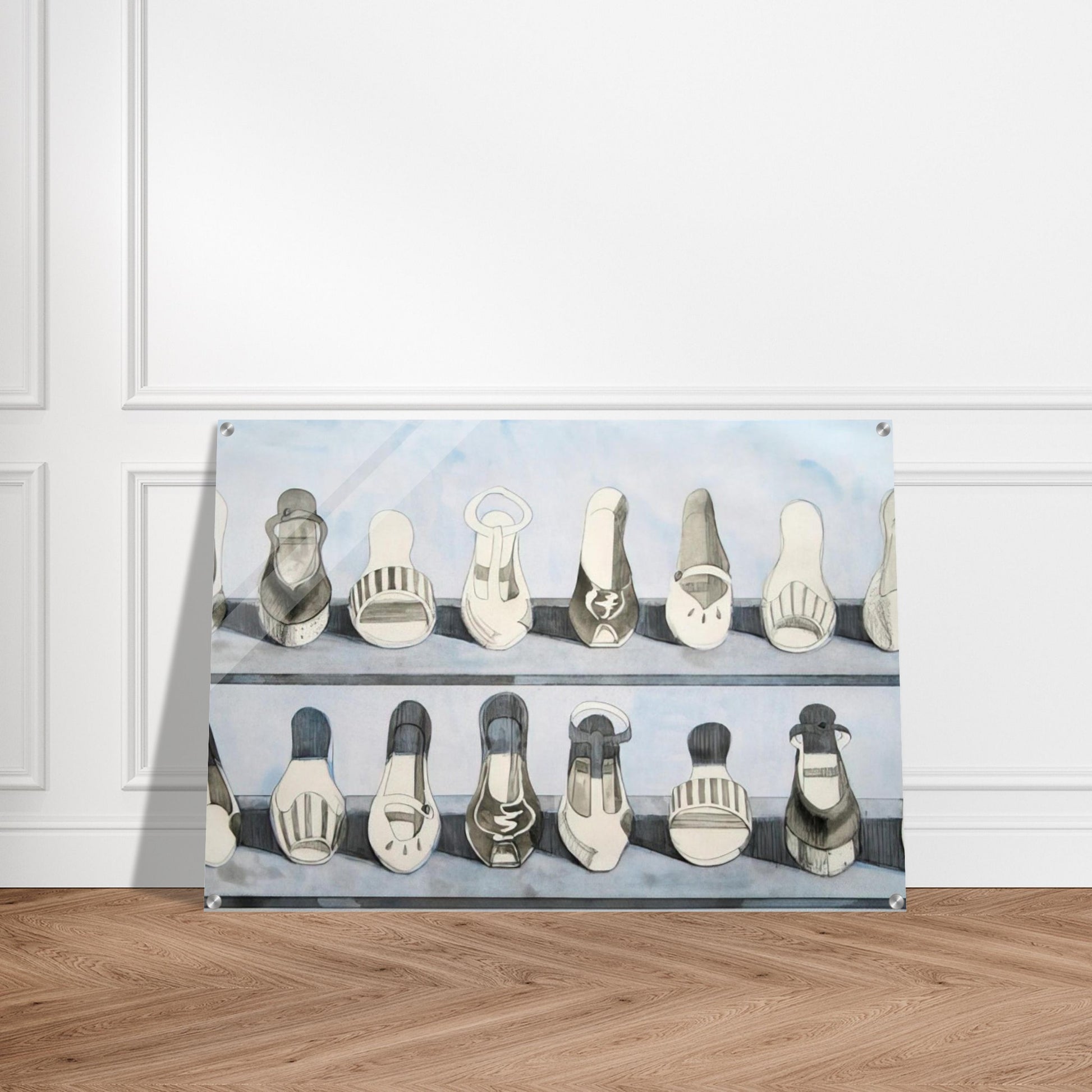 Shoe Rows - 1975 - Wayne Thiebaud Acrylic Print - 70x100 cm / 28x40″ inches