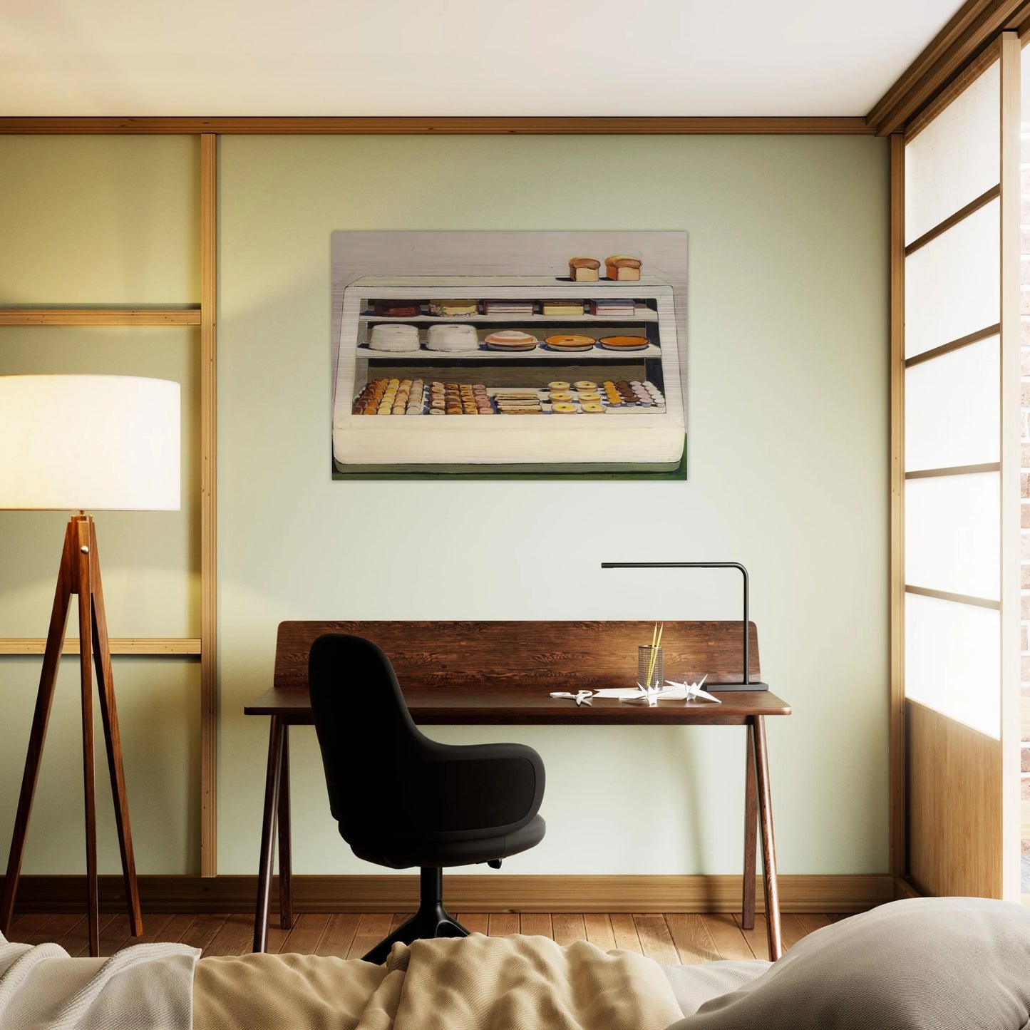 Bakery Counter - 1962 - Wayne Thiebaud Brushed Aluminum Print - 70x100 cm / 28x40 inches | Wayne Thiebaud Aluminum Print | Wayne Thiebaud Prints
