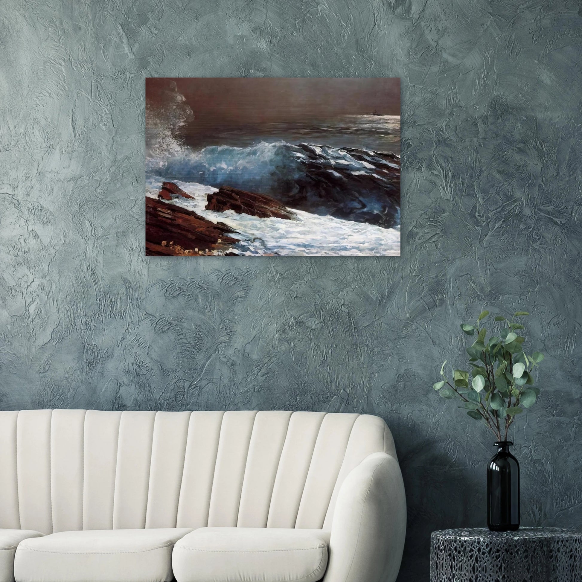 SUNLIGHT ON THE COAST - Winslow Homer Brushed Aluminum Print - 70x100 cm / 28x40 inches | Winslow Homer Aluminum Print | Winslow Homer Prints