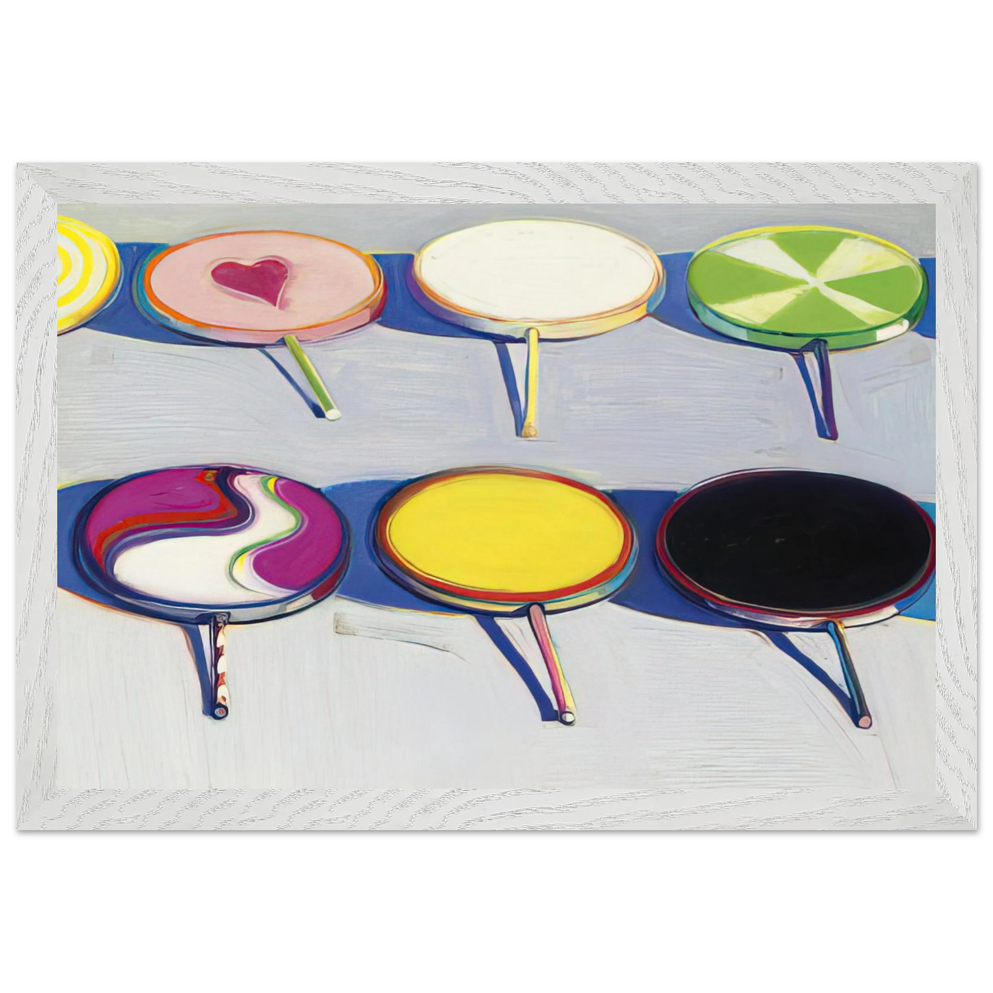 Wayne Thiebaud - Seven Suckers - 1970 Wall Art - 30x40 cm / 12x16 inches - Fine Art Poster-canvas - -