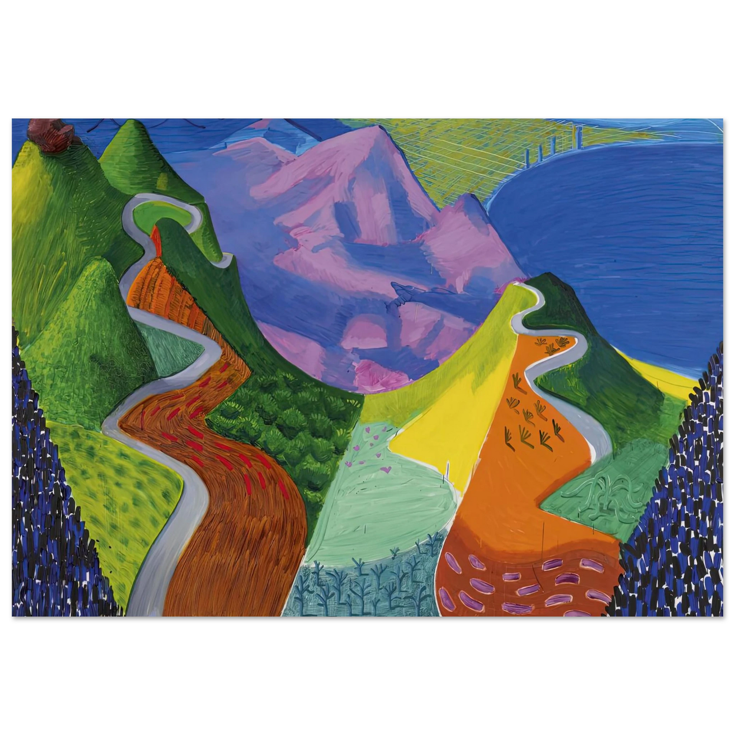 David Hockney - David Hockney Wall art - 21x29.7 cm / 8x12" - Premium Wooden Framed Poster With Fine Art Paper-canvas - White frame