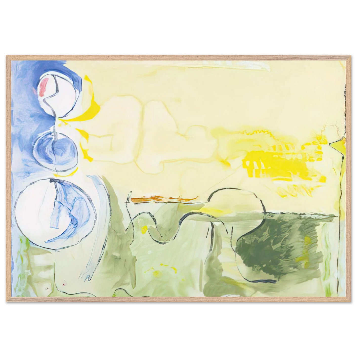 Helen Frankenthaler - Flotilla - 2006 Wall art - 70x70 cm / 28x28 inches - Premium Wooden Framed Poster With Fine Art Paper-canvas - Black frame