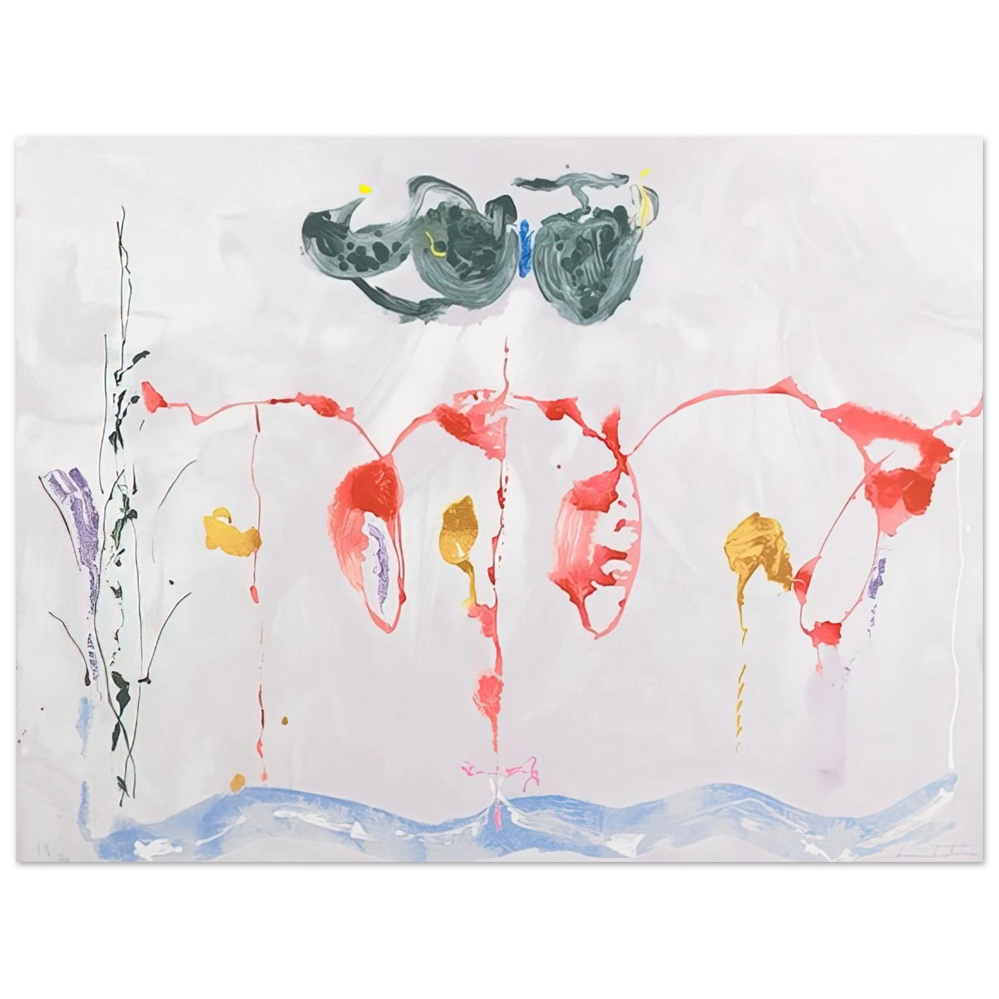 Helen Frankenthaler - Aerie - 2009 Wall art - 40x50 cm / 16x20 inches - Premium Wooden Framed Poster With Fine Art Paper-canvas - Wood frame