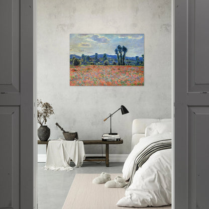 Poppy Field in Giverny - claude monet Brushed Aluminum Print - 70x100 cm / 28x40 inches | claude monet Aluminum Print | claude monet Prints