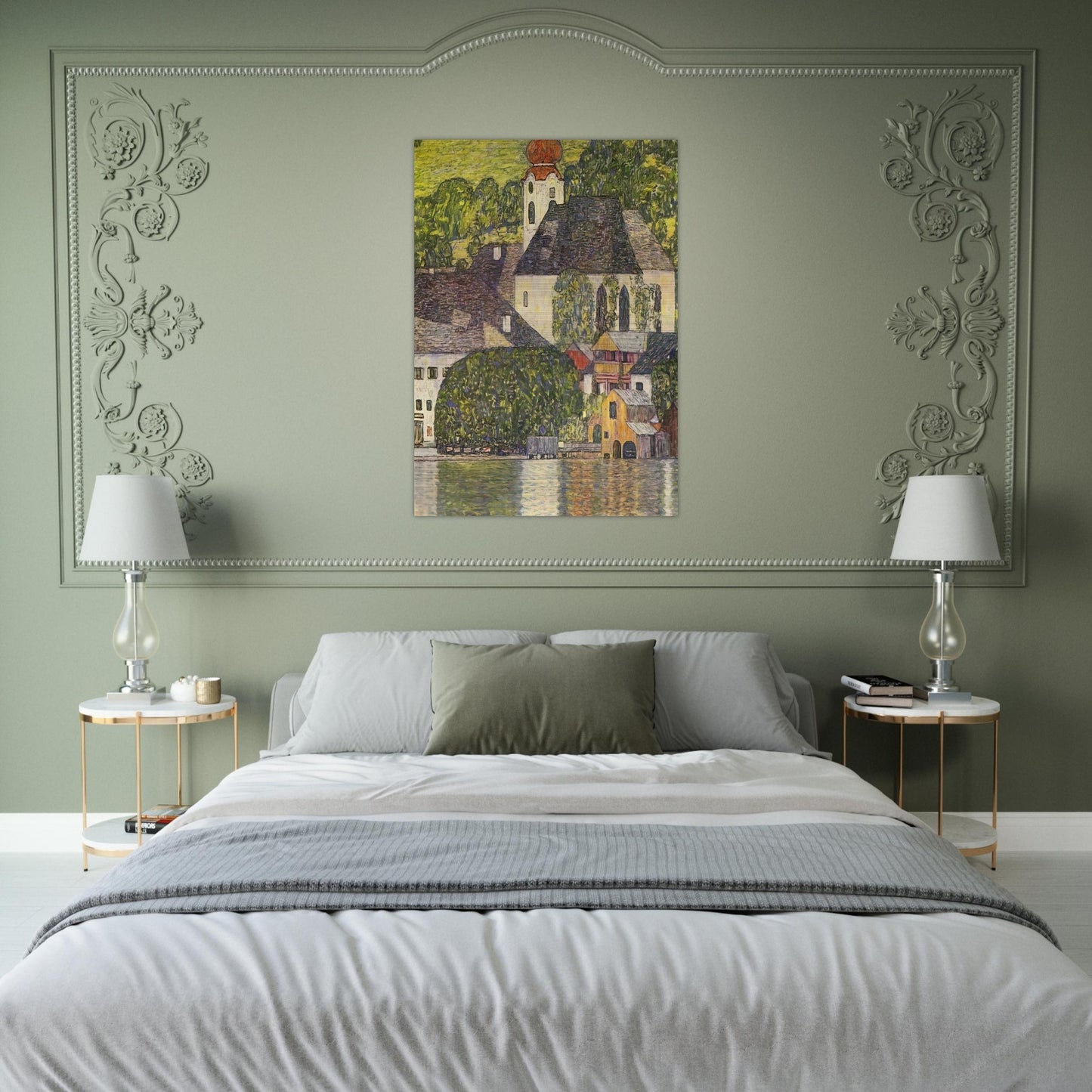 CHRUCH IN UNTERACH ON THE ATTERSEE - Gustav Klimt Brushed Aluminum Print - 70x100 cm / 28x40 inches | Gustav Klimt Aluminum Print | Gustav Klimt Prints