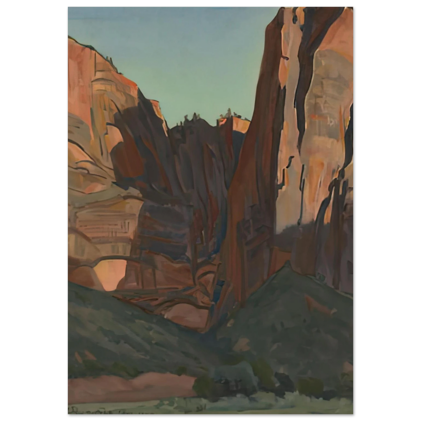 Maynard Dixon - NOTCH IN THE WALL ZION NATIONAL PARK AUGUST 1933 1933 Wall art - 30x45 cm / 12x18 inches - Fine Art Poster-canvas - -
