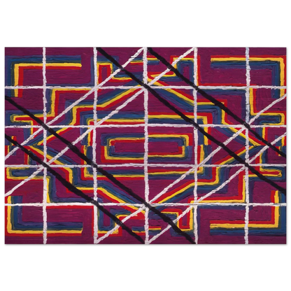 Spanish Door Design Purple - 1959 - Alfred Jensen Brushed Aluminum Print - 70x100 cm / 28x40 inches | Alfred Jensen Aluminum Print | Alfred Jensen Prints