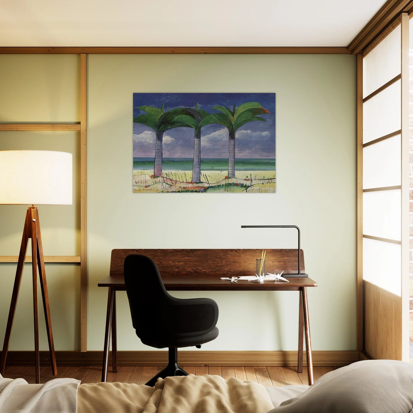 Praia com Três Coqueiros - 1995 - Aldemir Martins Brushed Aluminum Print - 70x100 cm / 28x40 inches | Aldemir Martins Aluminum Print | Aldemir Martins Prints