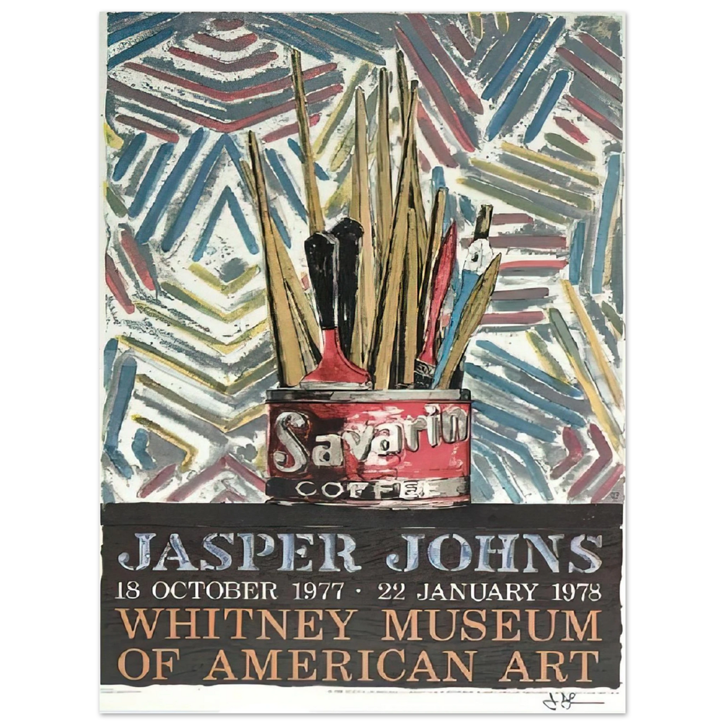 Jasper Johns - SAVARIN WHITNEY MUSEUM POSTER  75x100 cm / 30x40inches Fine Art Poster