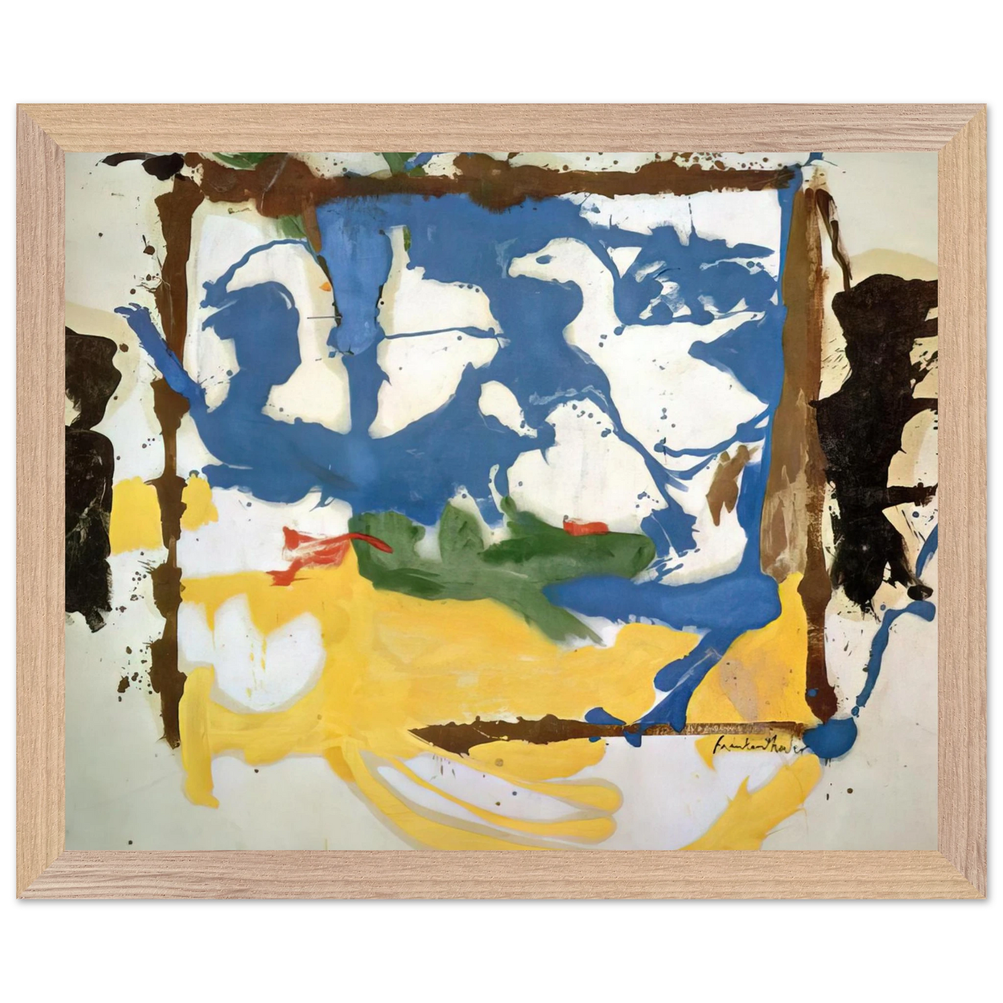 Helen Frankenthaler - Swan Lake #2 - 1961 Wall art - A3 (29.7 x 42  cm) - Fine Art Poster-canvas - -