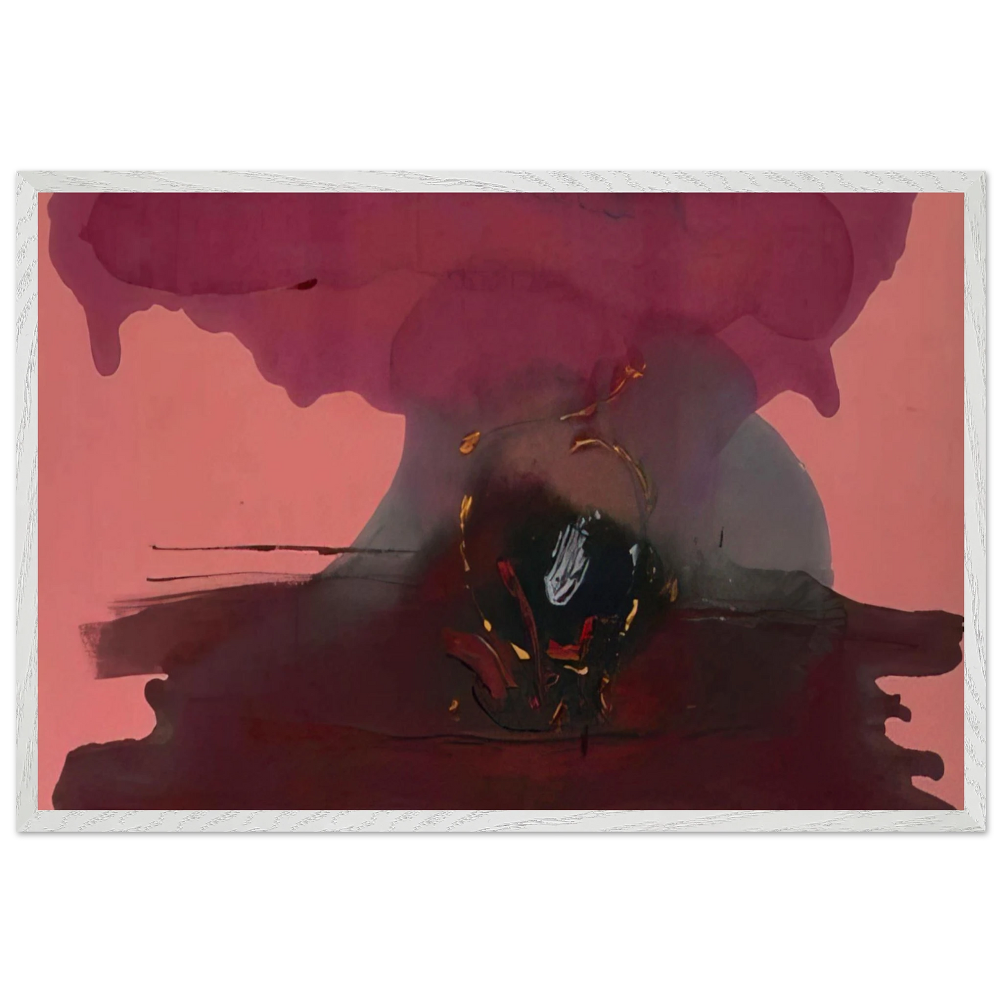 Helen Frankenthaler - Harbinger - 1986 Wall art - 60x80 cm / 24x32 inches - Premium Wooden Framed Poster With Fine Art Paper-canvas - White frame