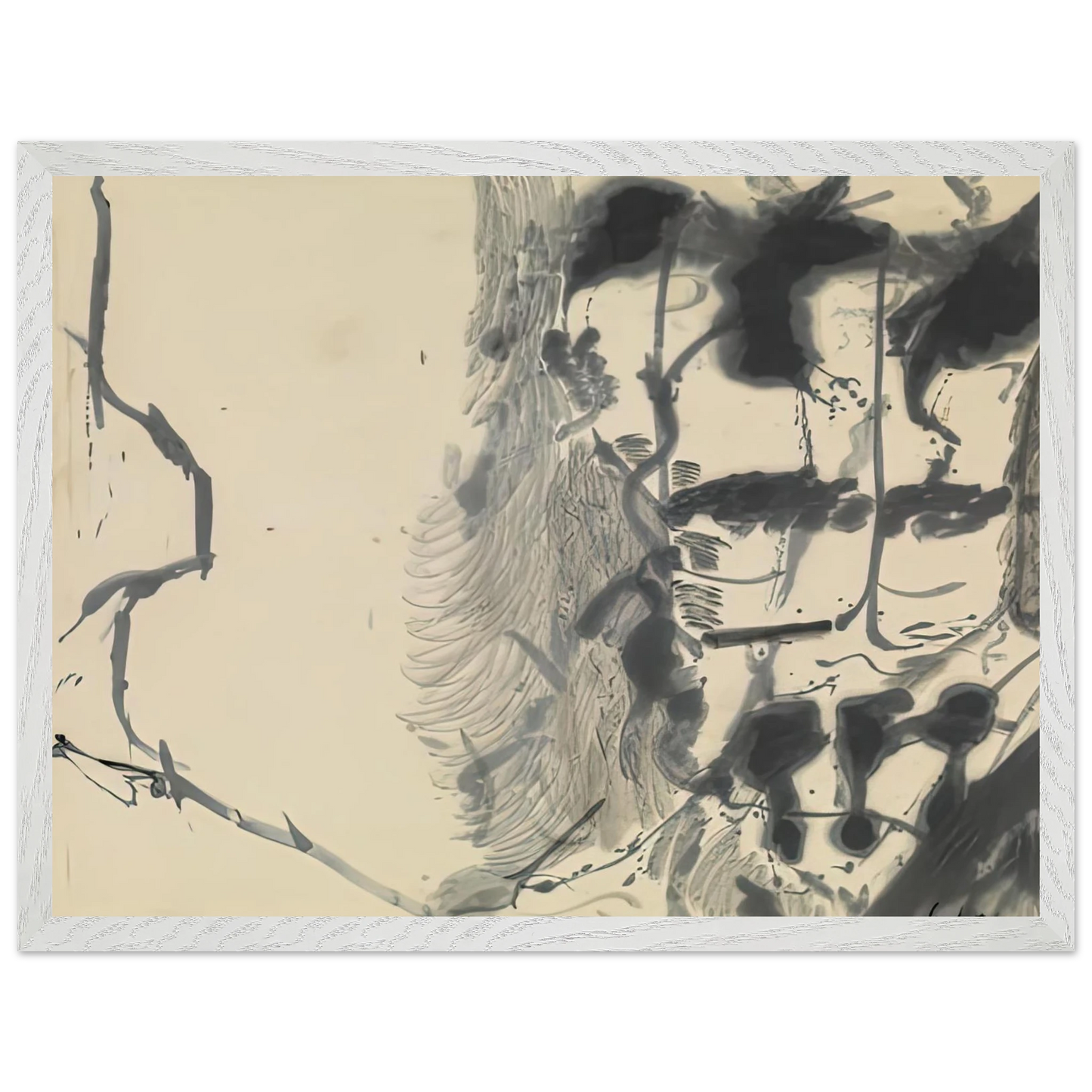 Helen Frankenthaler - New York Bamboo, 1957- Wall Art - 30x40 cm / 12x16 inches - Premium Wooden Framed Poster With Fine Art Paper-canvas - Black frame