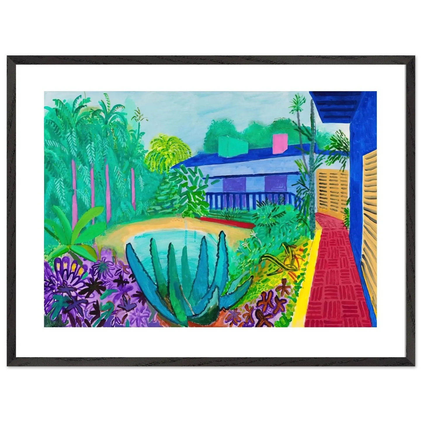 David Hockney - David Hockney Wall art - 13x18 cm / 5x7 Inches - Premium Wooden Framed Poster With Fine Art Paper - White frame