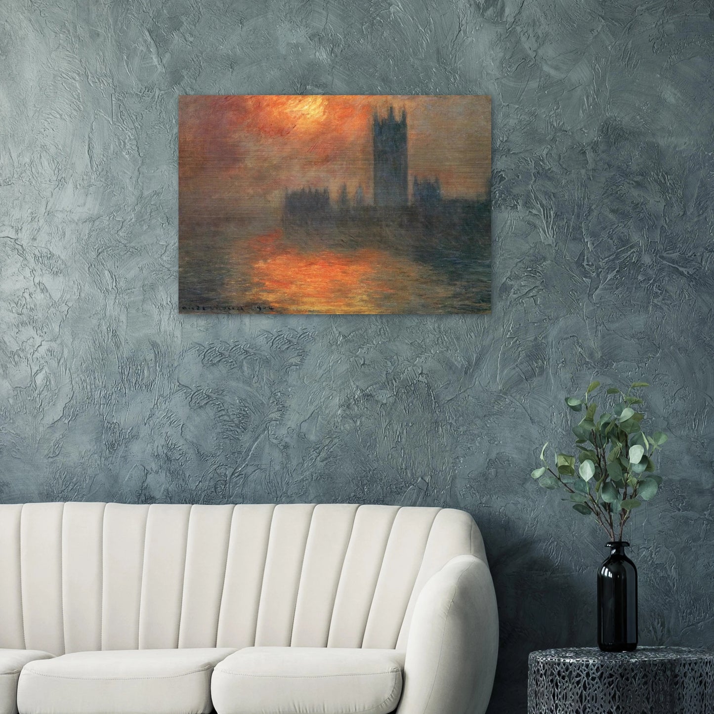 Houses of Parliament, Sunset - claude monet Brushed Aluminum Print - 70x100 cm / 28x40 inches | claude monet Aluminum Print | claude monet Prints
