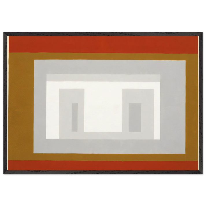 VARIANT ADOBE SETTLED 1954 - Josef Albers 70x100 cm / 28x40 inches Framed Art Print – Black Wooden Frame