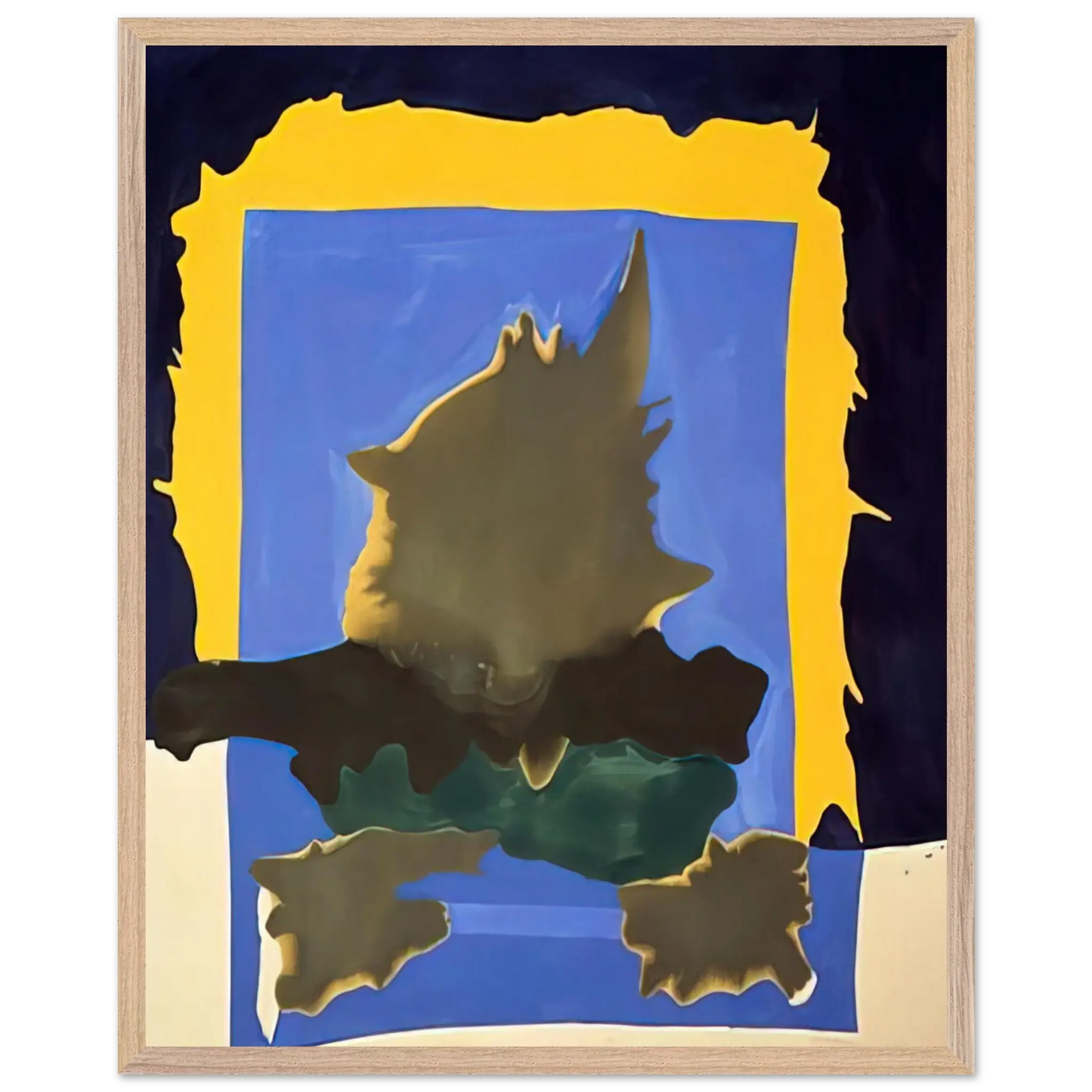 Helen Frankenthaler - Interior Landscape - 1964 Wall art - 30x45 cm / 12x18 Inches - Premium Wooden Framed Poster With Fine Art Paper - White frame