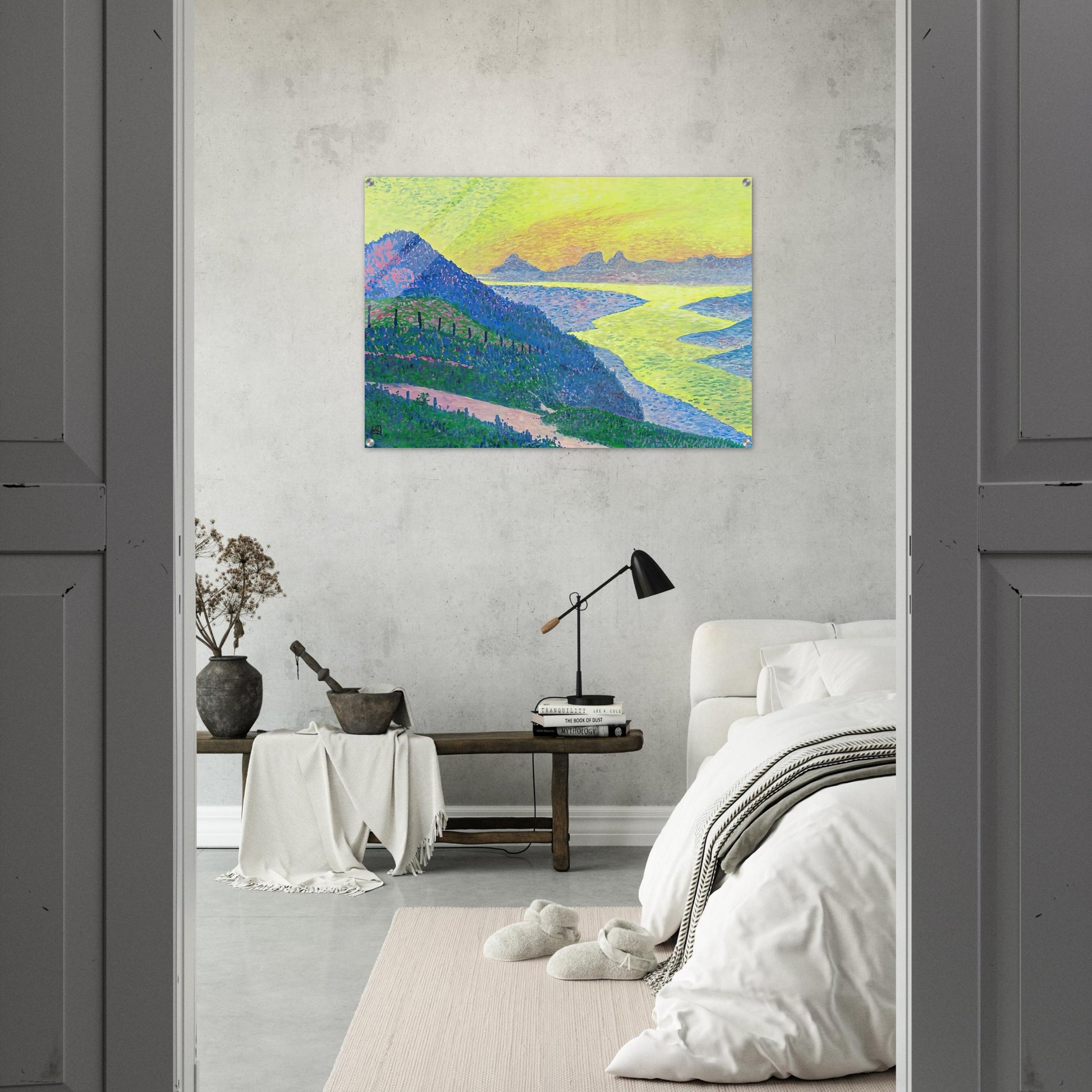 SUNSET AT AMBLETEUSE 1899 - Theo van Rysselberghe Acrylic Print - 70x100 cm / 28x40″ inches | Theo van Rysselberghe Wall Art | Theo van Rysselberghe Prints