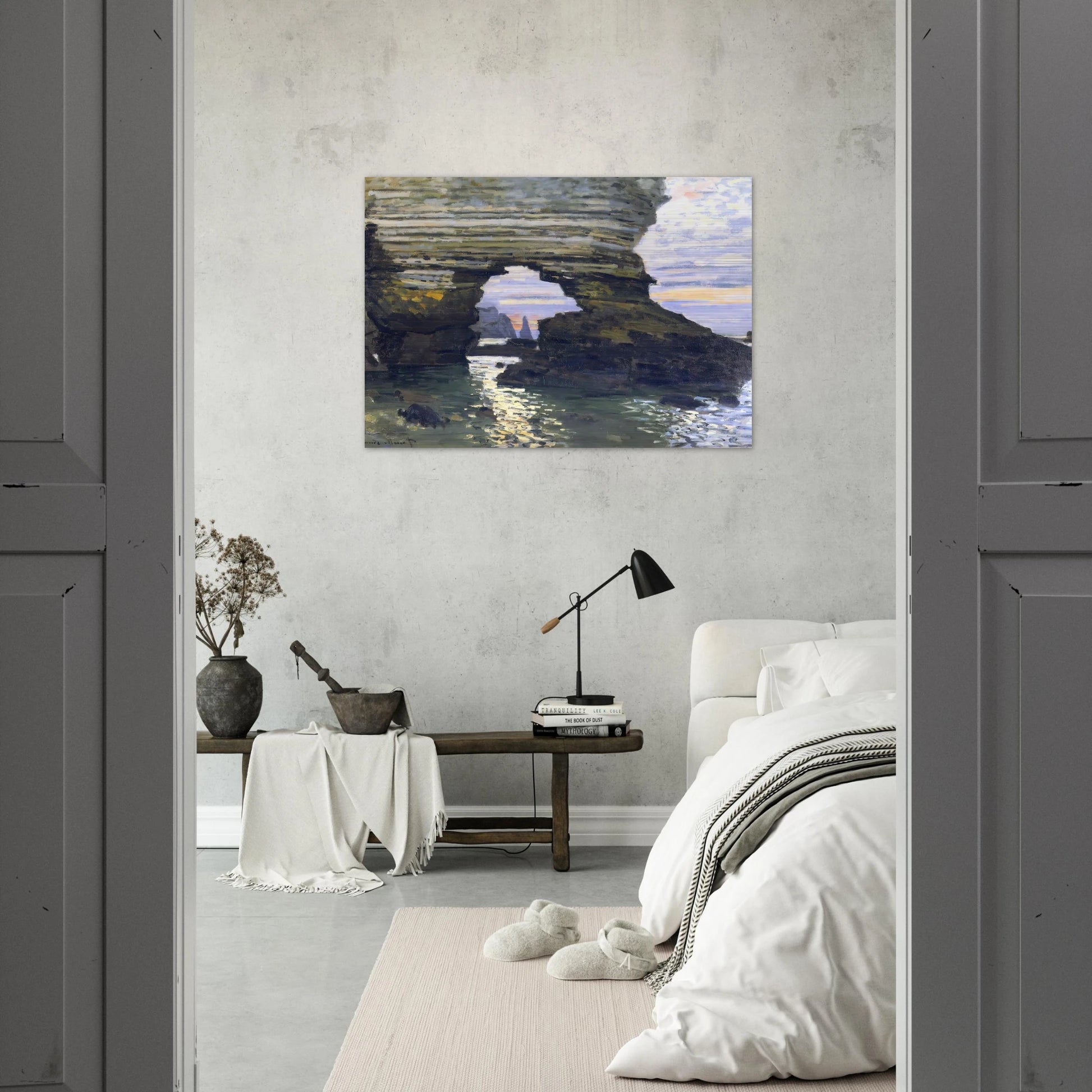 Port d `Amount Etretat - claude monet Brushed Aluminum Print - 70x100 cm / 28x40 inches | claude monet Aluminum Print | claude monet Prints