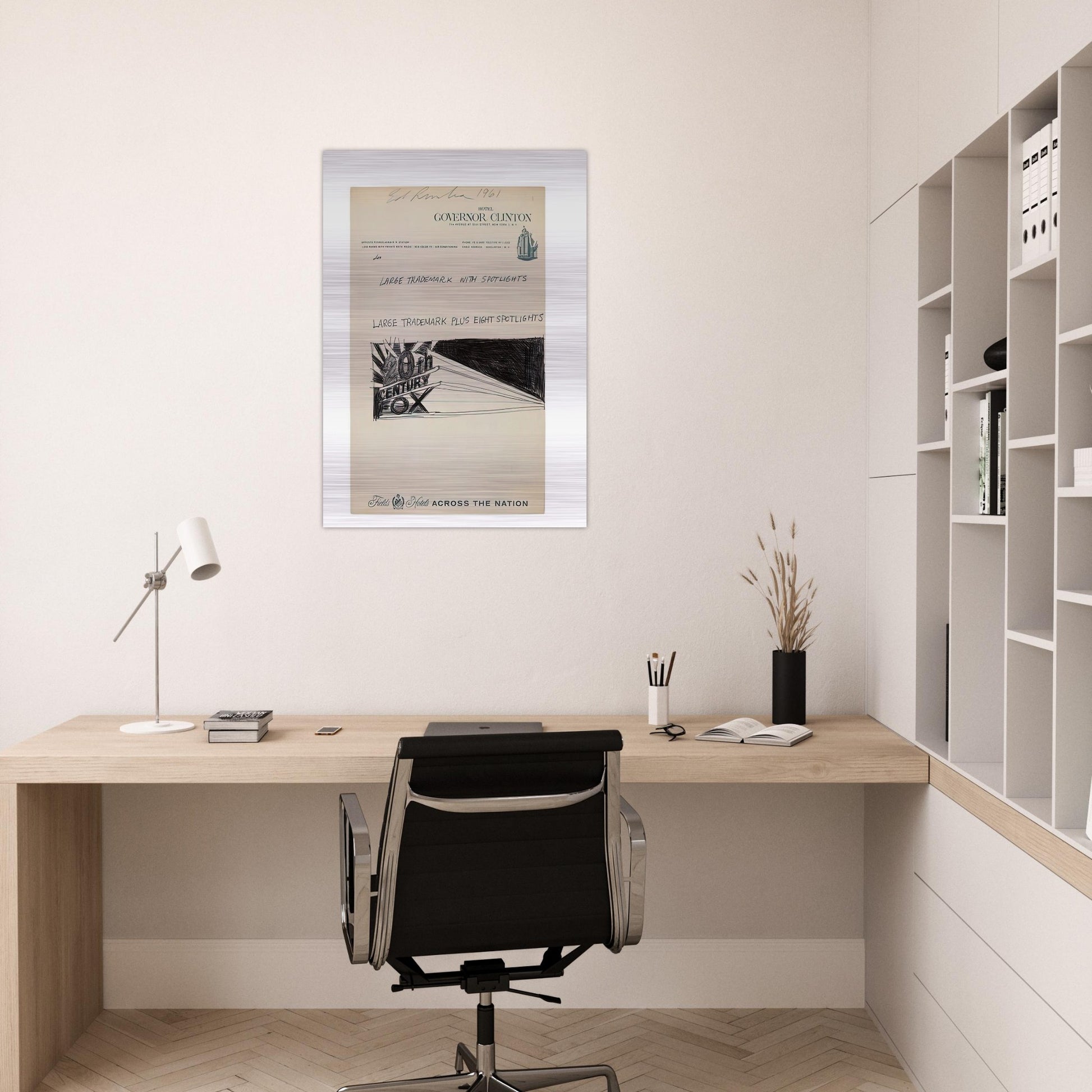 TRADEMARCK SKETCH 1961 - Edward Ruscha Brushed Aluminum Print - 70x100 cm / 28x40 inches | Edward Ruscha Aluminum Print | Edward Ruscha Prints