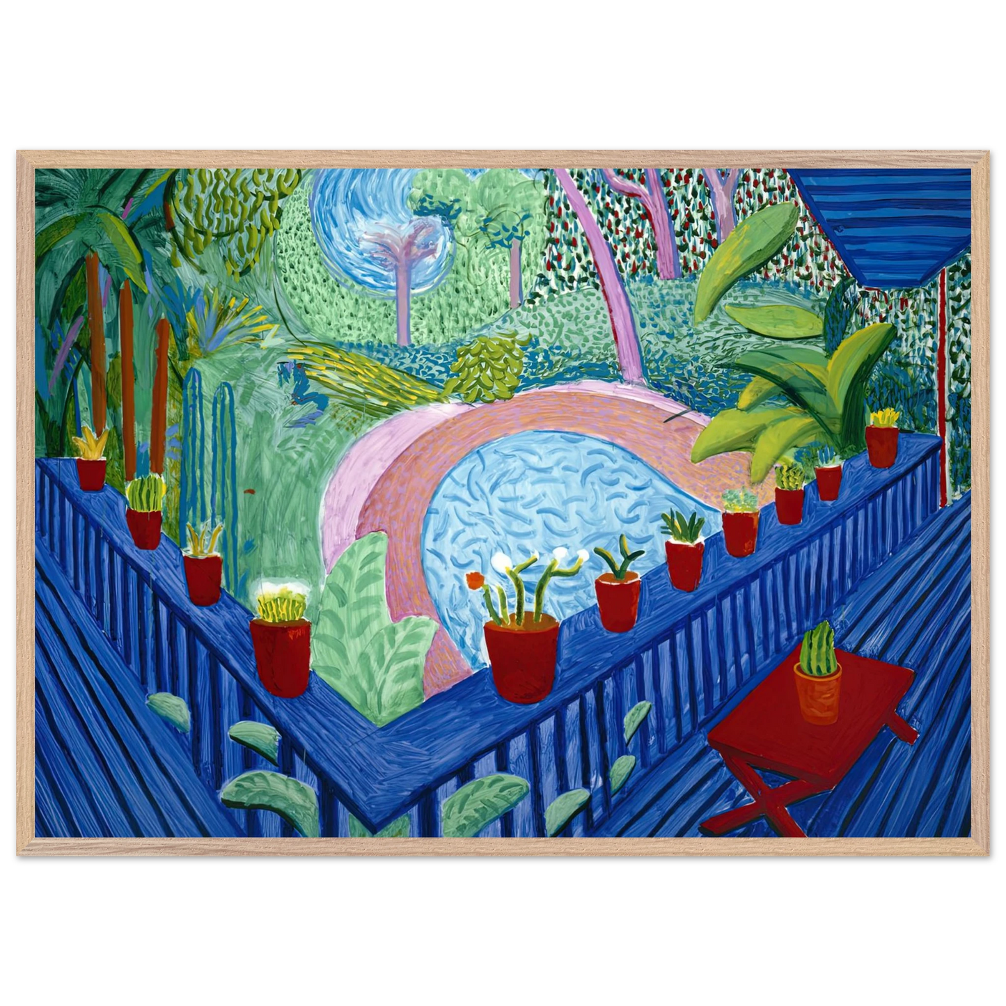 David Hockney - David Hockney Wall art - 21x29.7 cm / 8x12" - Premium Wooden Framed Poster With Fine Art Paper-canvas - Wood frame