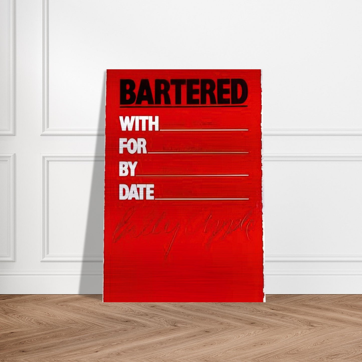 Bartered - 1986 - Billy Apple Brushed Aluminum Print - 70x100 cm / 28x40 inches | Billy Apple Aluminum Print | Billy Apple Prints