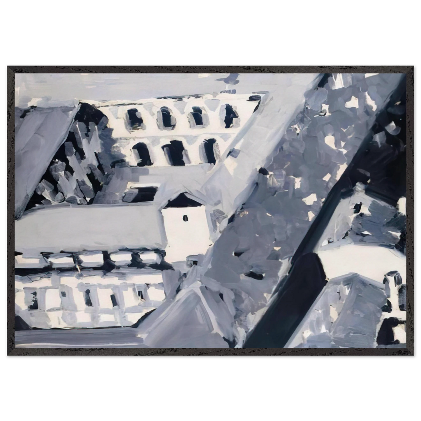 TOWNSCAPE M5 1968 - Gerhard Richter 70x100 cm / 28x40 inches Framed Art Print – Black Wooden Frame