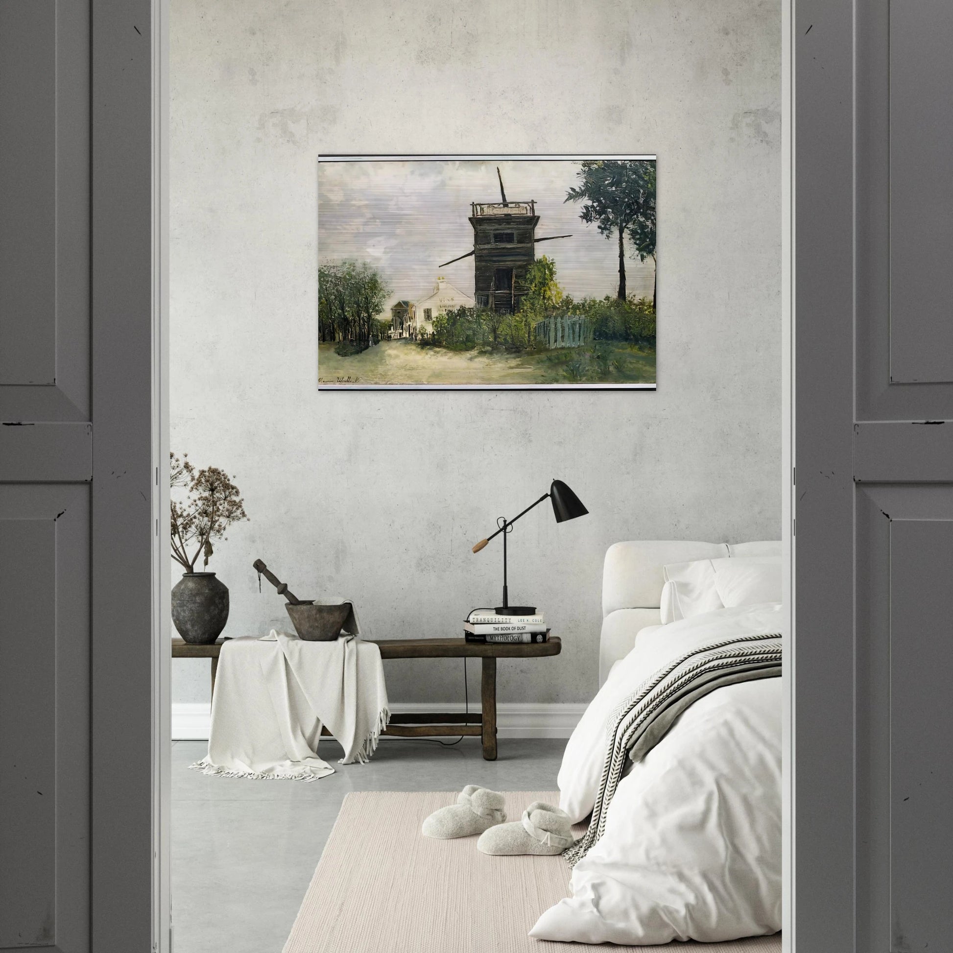 THE WINDMILL AT SANNOIS 1912 - Maurice Utrillo Brushed Aluminum Print - 70x100 cm / 28x40 inches | Maurice Utrillo Aluminum Print | Maurice Utrillo Prints