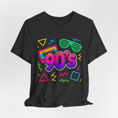 Música de la vieja escuela de los 90: ambiente arcade, clásico vintage de los 90. Camiseta retro de los 90 con la frase "Amo los años noventa".