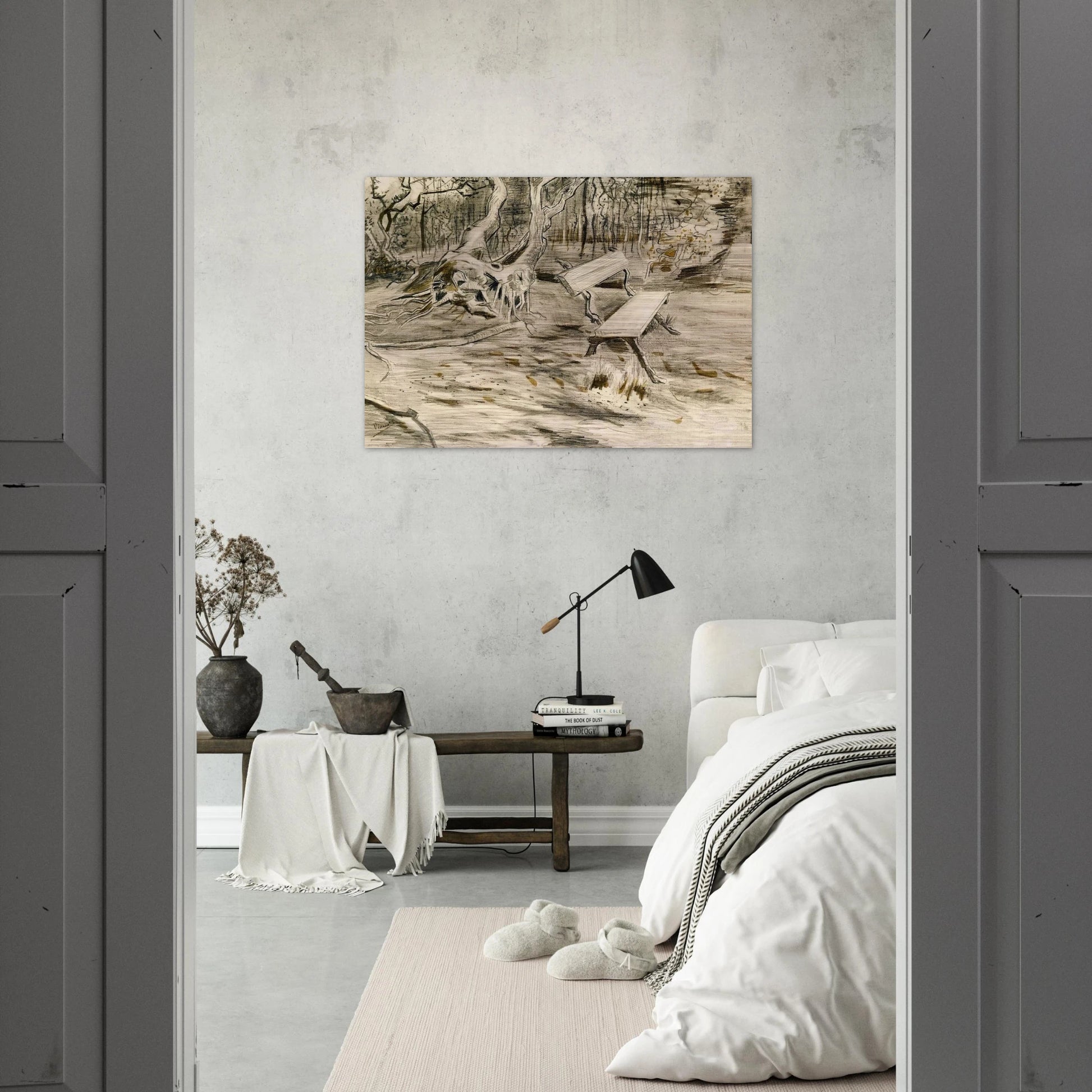 The Bench - Vincent van Gogh Brushed Aluminum Print - 70x100 cm / 28x40 inches | Vincent van Gogh Aluminum Print | Vincent van Gogh Prints