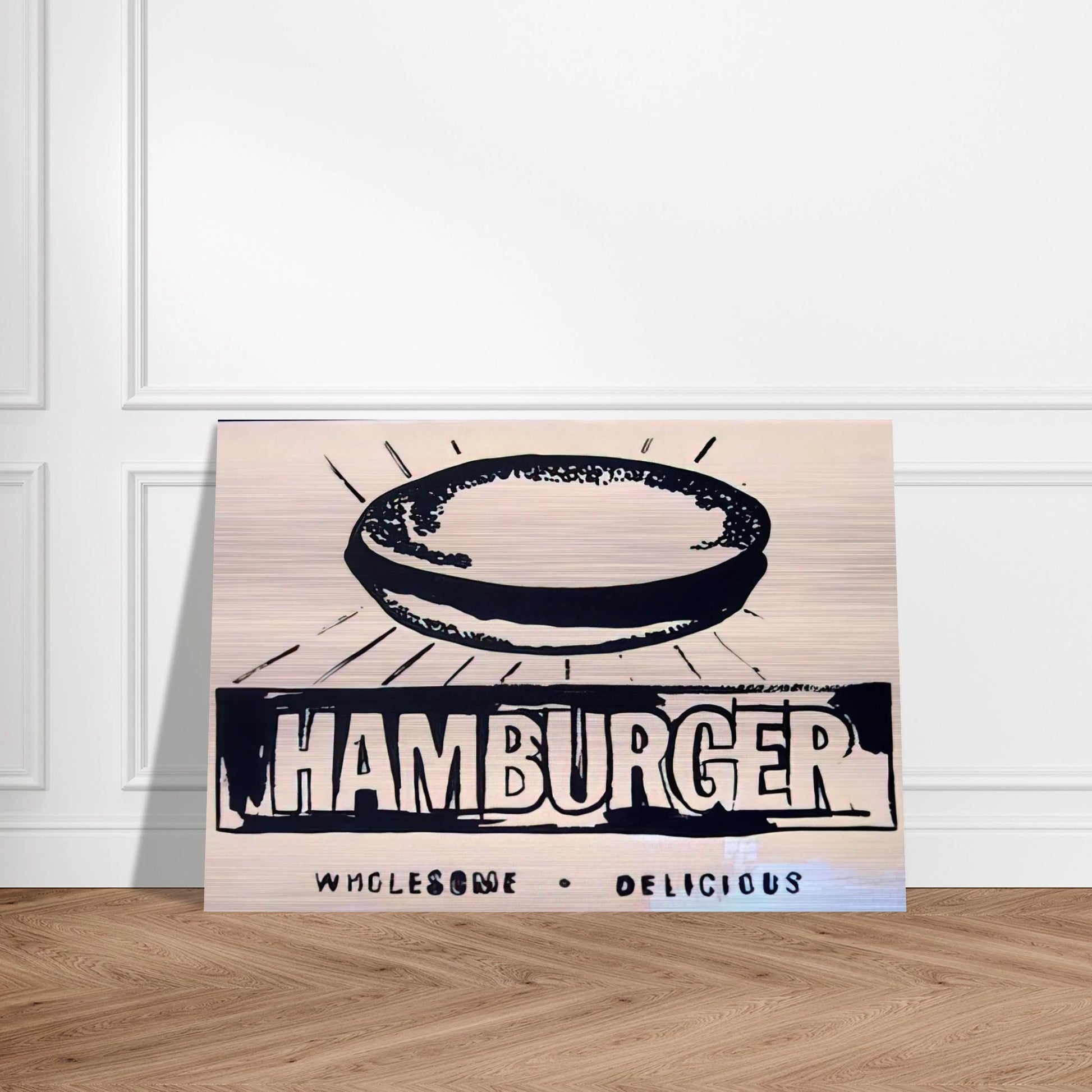 Hamburger  beige  - Andy Warhol Brushed Aluminum Print - 70x100 cm / 28x40 inches | Andy Warhol Aluminum Print | Andy Warhol Prints