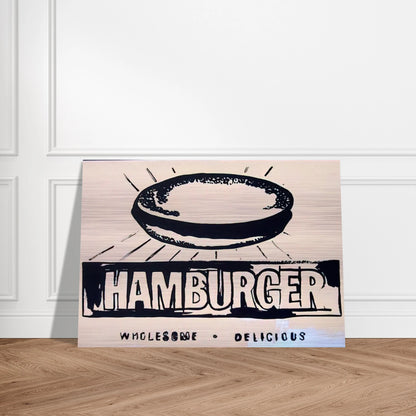 Hamburger  beige  - Andy Warhol Brushed Aluminum Print - 70x100 cm / 28x40 inches | Andy Warhol Aluminum Print | Andy Warhol Prints