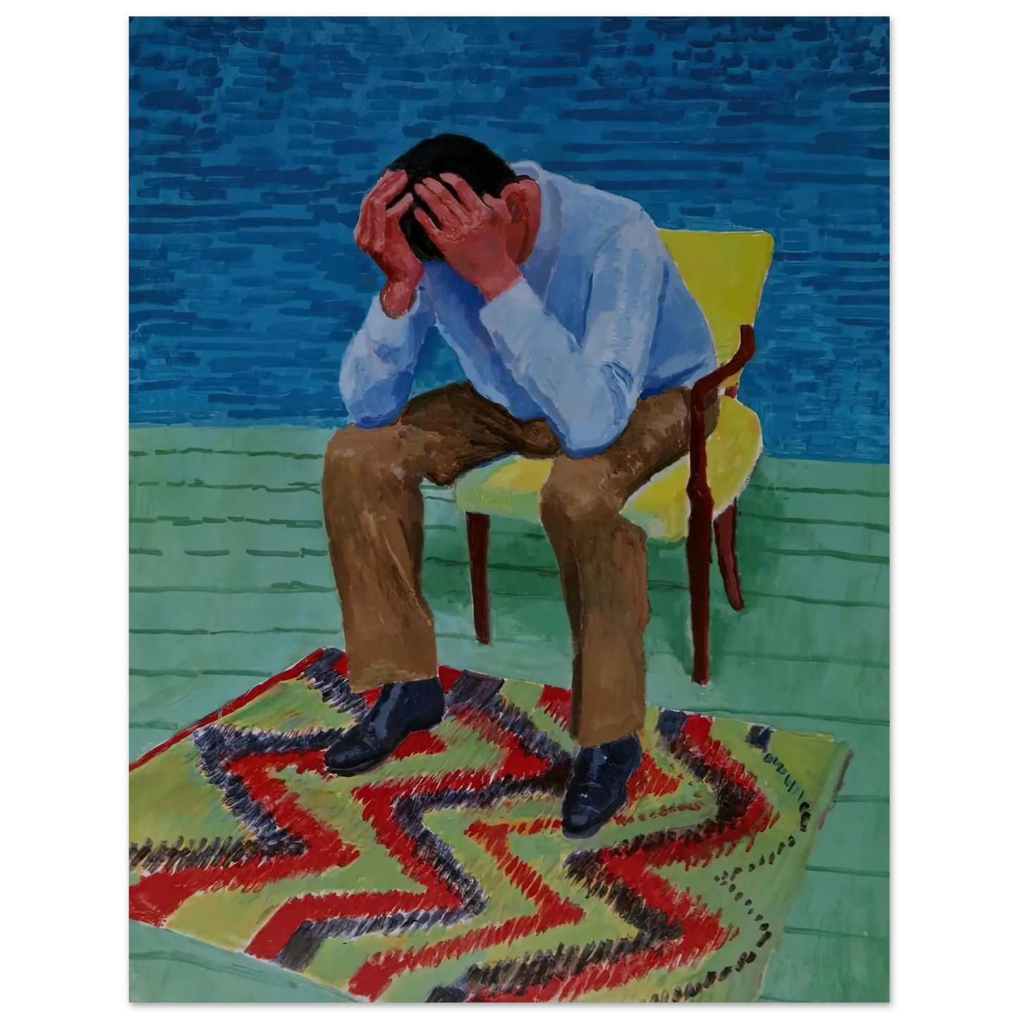 David Hockney - David Hockney Wall art - 13x18 cm / 5x7 Inches - Premium Wooden Framed Poster With Fine Art Paper - Black frame