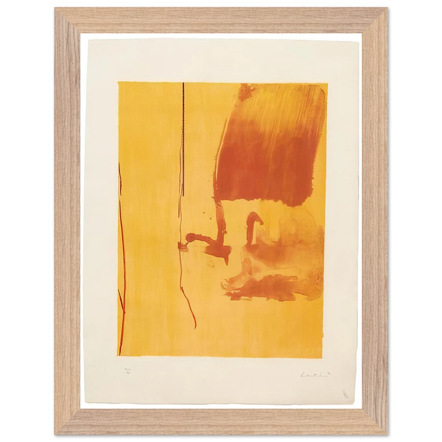 Helen Frankenthaler - Harvest - 1976 Wall art - 21x29.7 cm / 8x12" - Premium Wooden Framed Poster With Fine Art Paper-canvas - Black frame